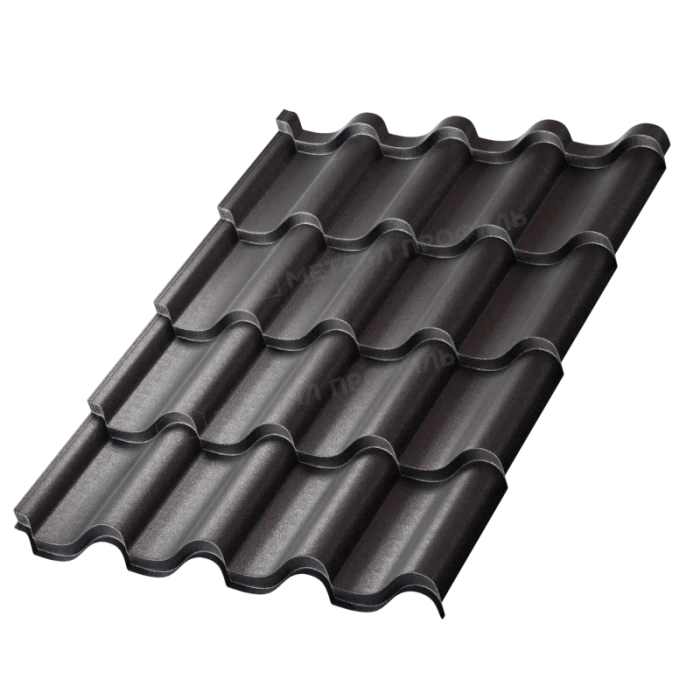 Металлочерепица Металл-Профиль Монтерроса-SL 0,45 VikingMP® RAL 9005 Черный темный