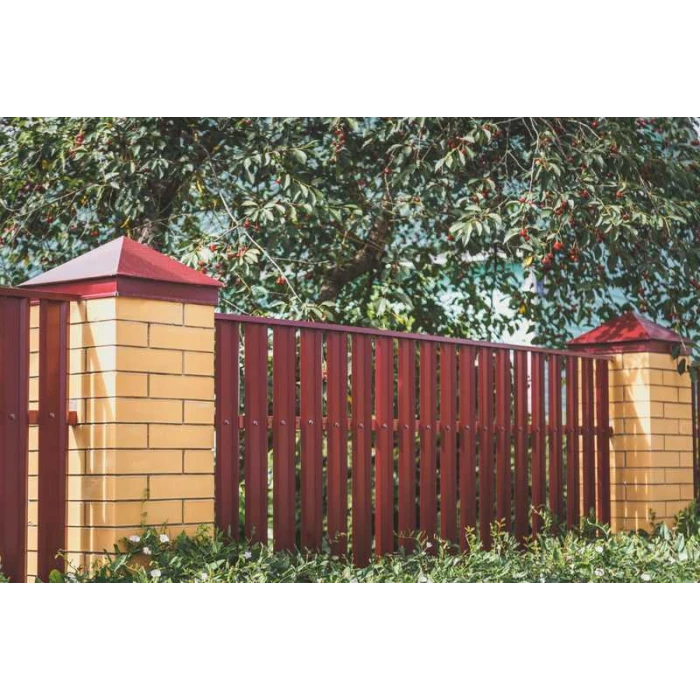 Штакетник М-образный А Grand Line 0,45 Полиэстер RAL 3011 Коричнево-Красный